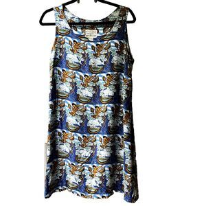 Reyn Spooner Dress M Funky Kitschy Retro Muscle Man Flying Rabbit Nostaligia